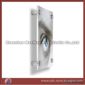 Wall Rectangle Acrylic/Plexiglass  Mark/Card Holder  with Standoffs